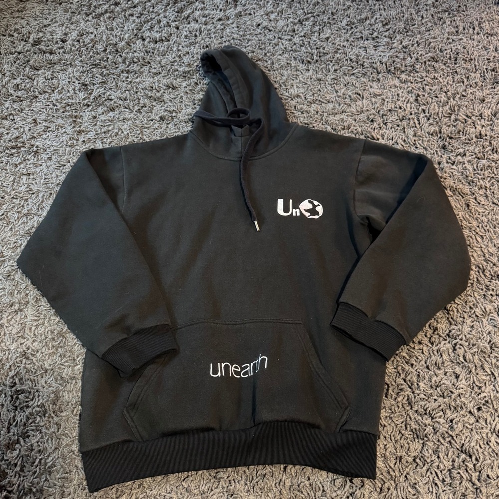 Unearth Beginnings Apparel Black Hoodie Sweatshirt Streetwear Pullover Mens L